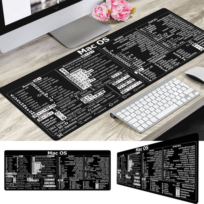 Designfullprint Mac os Shortcuts  Word/Excel (for Mac) Mouse Pad  Mac OS Candlesticks Reversal Indicators Mouse mat  Chart Patterns  Stock Market Day Trader Crypto Gift Trader Investor Gift Desk Mat Large Gaming KMH - Image 3